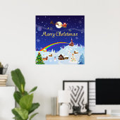 Vrolijk kerstfeest op de volle maan poster (Thuiskantoor)