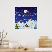 Vrolijk kerstfeest op de volle maan poster (Keuken)