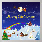 Vrolijk kerstfeest op de volle maan poster (Voorkant)