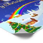 Vrolijk kerstfeest op de volle maan poster (Hoek)