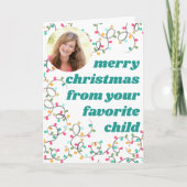 Vrolijk kerstfeest op Fun-foto van favoriete kinde Feestdagen Kaart (Voorkant)