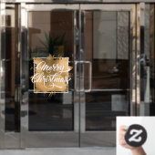 Vrolijk kerstfeest op Gold Faux-Folie Raamsticker (Kantoordeur)