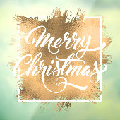 Vrolijk kerstfeest op Gold Faux-Folie Raamsticker (Vel 3)