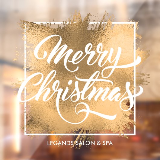 Vrolijk kerstfeest op Gold Faux Folie Shop Raamsticker (Vel 2)