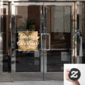 Vrolijk kerstfeest op Gold Faux Folie Shop Raamsticker (Kantoordeur)