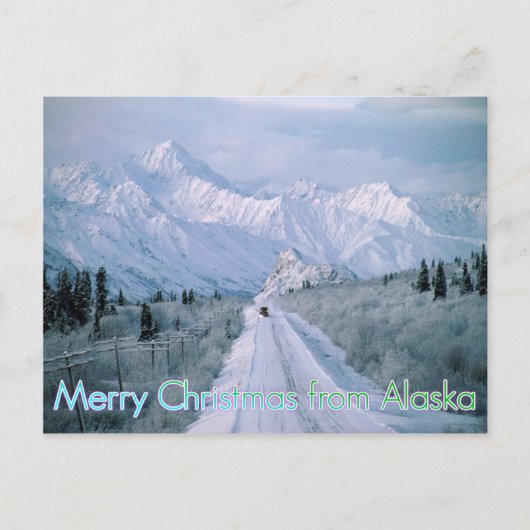 Vrolijk kerstfeest op het Alaska-Briefkaart Feestdagenkaart (Voorkant)