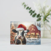 Vrolijk kerstfeest op het boerderij briefkaart (Staand voorkant)