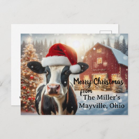 Vrolijk kerstfeest op het boerderij briefkaart (Voorkant / Achterkant)