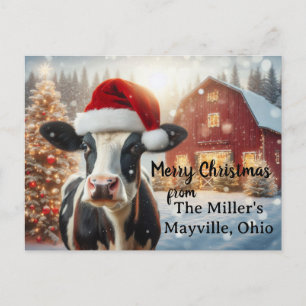 Vrolijk kerstfeest op het boerderij briefkaart