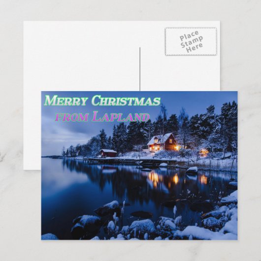Vrolijk kerstfeest op het Briefkaart van Lapland (Voorkant / Achterkant)
