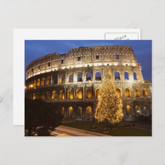 Vrolijk kerstfeest op het Briefkaart van Rome (Voorkant / Achterkant)