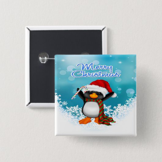 Vrolijk kerstfeest op het plein Button (Voorkant /achterkant)