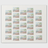 Vrolijk kerstfeest op het strand cadeaupapier (Vlak)