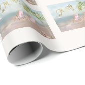 Vrolijk kerstfeest op het strand cadeaupapier (Rol Hoek)