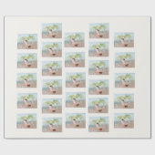 Vrolijk kerstfeest op het strand cadeaupapier (Vlak)