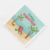 Vrolijk kerstfeest op het strand servet (Hoek)