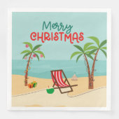 Vrolijk kerstfeest op het strand servet (Voorkant)
