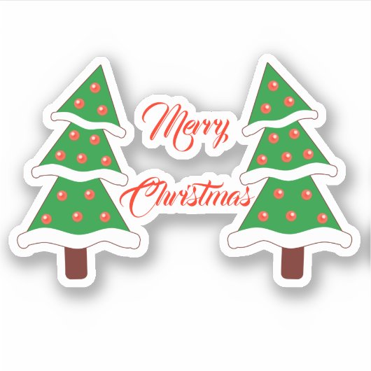 Vrolijk kerstfeest op kerstavond! sticker (Voorkant)