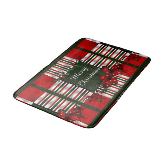 Vrolijk kerstfeest op maat badmat (Gekanteld)