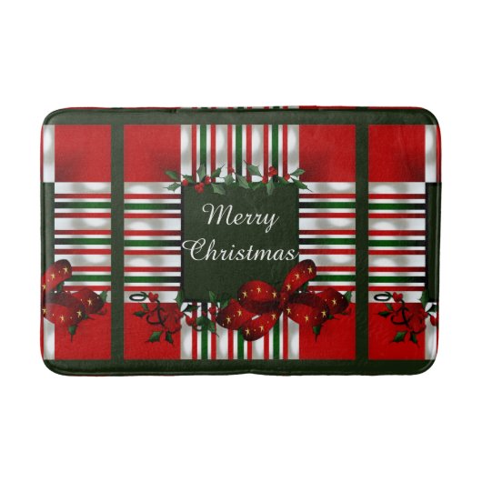 Vrolijk kerstfeest op maat badmat (Voorkant)