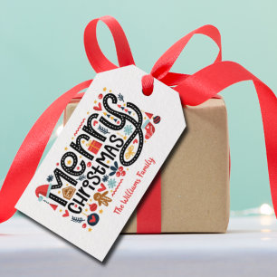 Vrolijk kerstfeest op maat cadeaulabel
