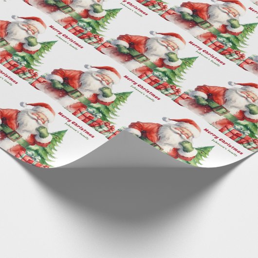 Vrolijk kerstfeest op maat cadeaupapier (Hoek)