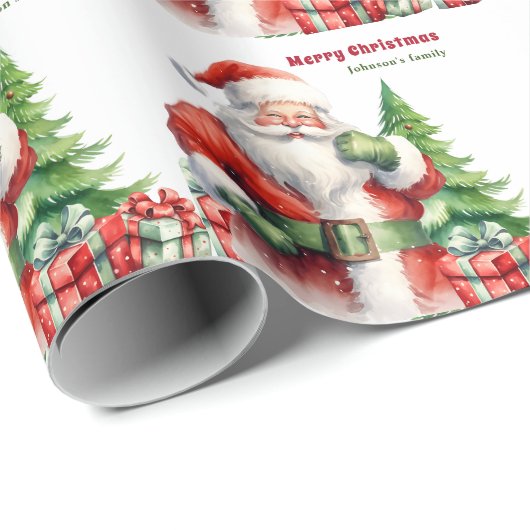 Vrolijk kerstfeest op maat cadeaupapier (Rol Hoek)