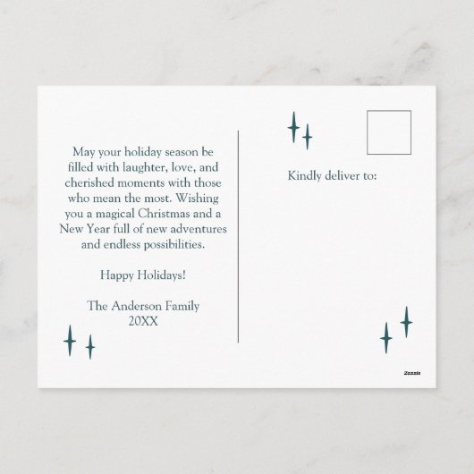 Vrolijk kerstfeest op maat feestdagenkaart (Achterkant)