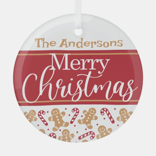 Vrolijk kerstfeest op maat glas ornament (Voorkant)