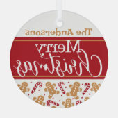 Vrolijk kerstfeest op maat glas ornament (Achterkant)