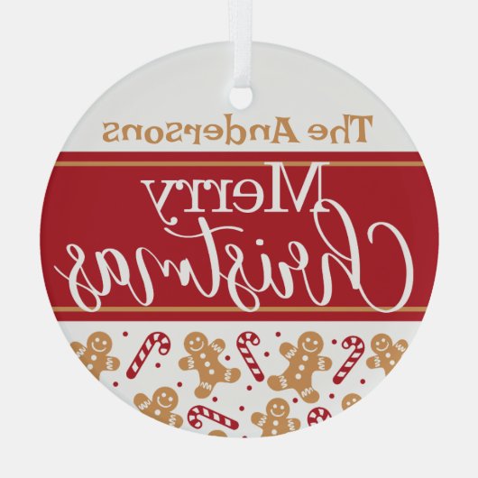 Vrolijk kerstfeest op maat glas ornament (Achterkant)