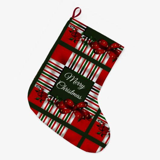 Vrolijk kerstfeest op maat grote kerstsok (Voorkant (Hangend))