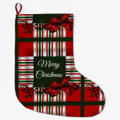 Vrolijk kerstfeest op maat grote kerstsok (Voorkant)