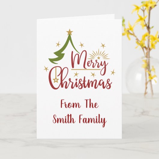 Vrolijk kerstfeest op maat kaart (Gele Bloem)