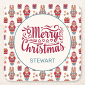 Vrolijk kerstfeest op maat kartonnen onderzetters (Voorkant)