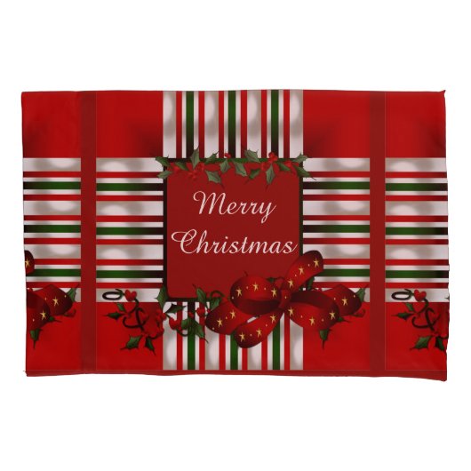 Vrolijk kerstfeest op maat kussensloop (Voorkant-Links)