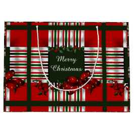 Vrolijk kerstfeest op maat large cadeautasje