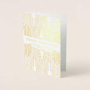 Vrolijk kerstfeest op maat met kunst Deco kerst Folie Kaarten