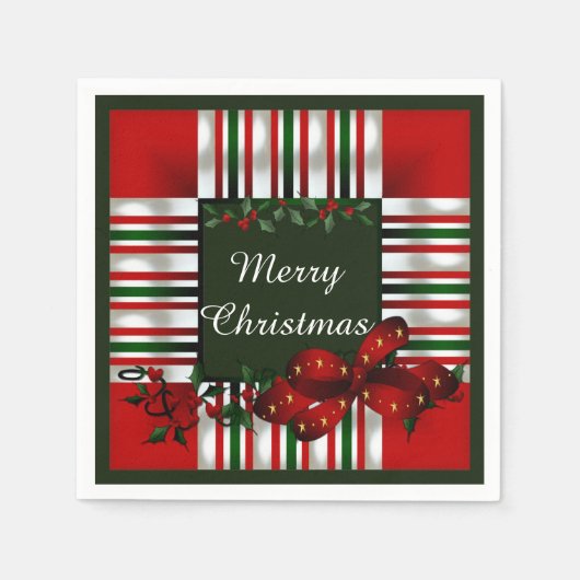 Vrolijk kerstfeest op maat servet (Voorkant)