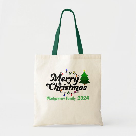 Vrolijk kerstfeest op maat tote bag (Voorkant)