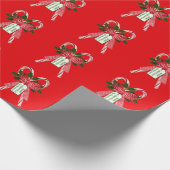 Vrolijk kerstfeest op naam snoepsuikerriet cadeaupapier (Hoek)