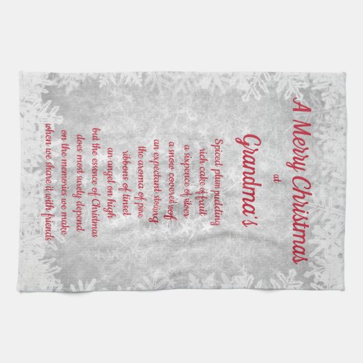 Vrolijk kerstfeest op oma's House Kitchen Towels Theedoek (Horizontaal)