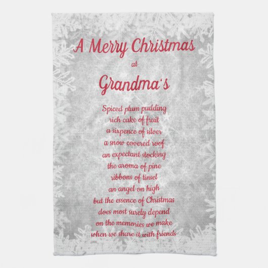 Vrolijk kerstfeest op oma's House Kitchen Towels Theedoek (Verticaal)