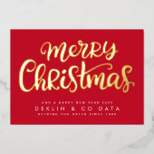 Vrolijk kerstfeest op Red Premium | Gold Business Folie Feestdagenkaart (Voorkant)