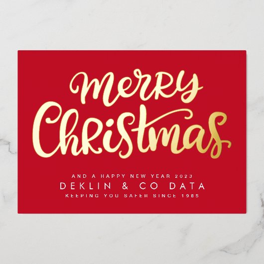 Vrolijk kerstfeest op Red Premium | Gold Business Folie Feestdagenkaart (Voorkant)