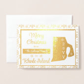 Vrolijk kerstfeest op Rhode Island Foto Folie Kaarten (Voorkant met envelop)