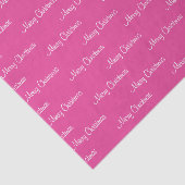 Vrolijk Kerstfeest op Roze Tissuepapier (Detail)