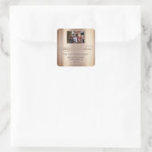 Vrolijk kerstfeest op RSVP Blush Roos Foto Vierkante Sticker (Tas)