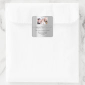 Vrolijk kerstfeest op RSVP Silver Grey Foto Vierkante Sticker (Tas)
