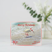 Vrolijk kerstfeest op Sanibel Island FL White Ibis Feestdagenkaart (Staand voorkant)